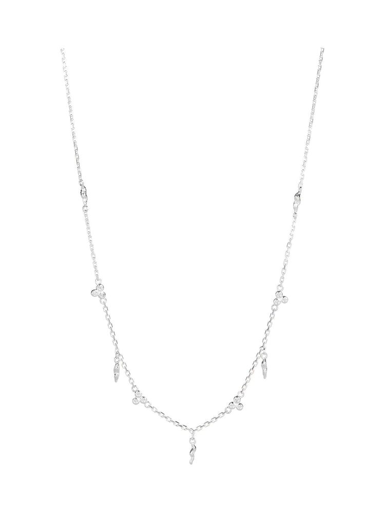 Oliver Bonas Silver Tone Martha Molten Charm Short Necklace - Image 1 of 5 Oliver Bonas Silver Tone Martha Molten Charm Short Necklace - Image 1 of 5