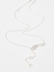 Oliver Bonas Silver Tone Martha Molten Charm Short Necklace - Image 3 of 5