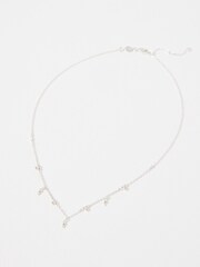 Oliver Bonas Silver Tone Martha Molten Charm Short Necklace - Image 4 of 5