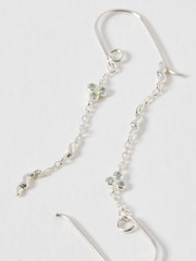 Oliver Bonas Silver Tone Martha Molten Charm Chain Drop Earrings - Image 4 of 6