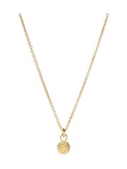 Oliver Bonas Gold Tone Elsie Textured Round Charm Gold Plated Pendant Necklace - Image 1 of 4