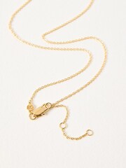 Oliver Bonas Gold Tone Elsie Textured Round Charm Gold Plated Pendant Necklace - Image 3 of 4