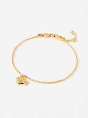 Oliver Bonas Gold Tone Wren Flying Bird Charm Chain Bracelet - Image 2 of 5