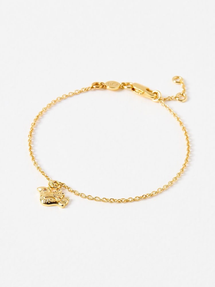 Oliver Bonas Gold Tone Wren Flying Bird Charm Chain Bracelet - Image 2 of 5