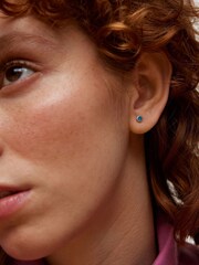 Oliver Bonas Silver Tone Nancy Opalite Molten Hoop And Stud Earrings Set - Image 7 of 7