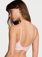 Victoria's Secret Pretty Blossom Pink Shine Stripe Lightly Lined Demi Shine Patch Bra - Image 2 of 4