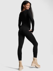Victoria's Secret PINK Black Long Sleeve Square Neck Jumpsuit - Image 2 of 3
