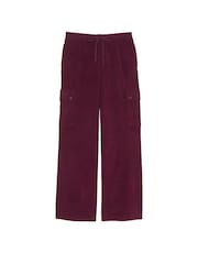 Victoria's Secret PINK Purple Rose Fleece Wide Leg Cargo Joggers - Image 4 of 4