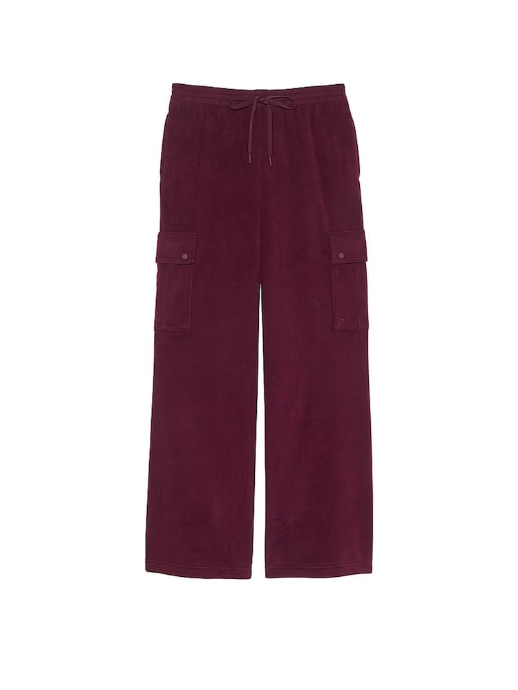 Victoria's Secret PINK Purple Rose Fleece Wide Leg Cargo Joggers - Image 4 of 4