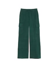 Victoria's Secret PINK Deep Forest Green Fleece Wide Leg Cargo Joggers - Image 3 of 3