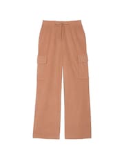 Victoria's Secret PINK Toffee Brown Fleece Wide Leg Cargo Joggers - Image 3 of 3