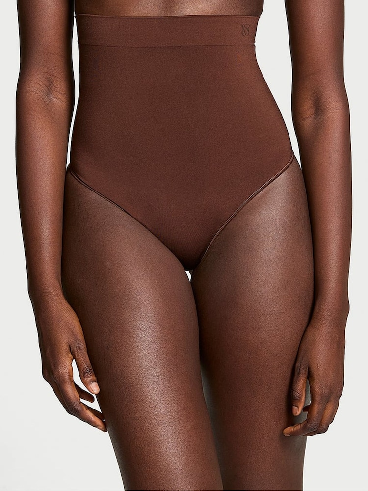 Victoria's Secret Ganache Nude Thong Seamless Shaping High Waist Knickers - Image 1 of 4