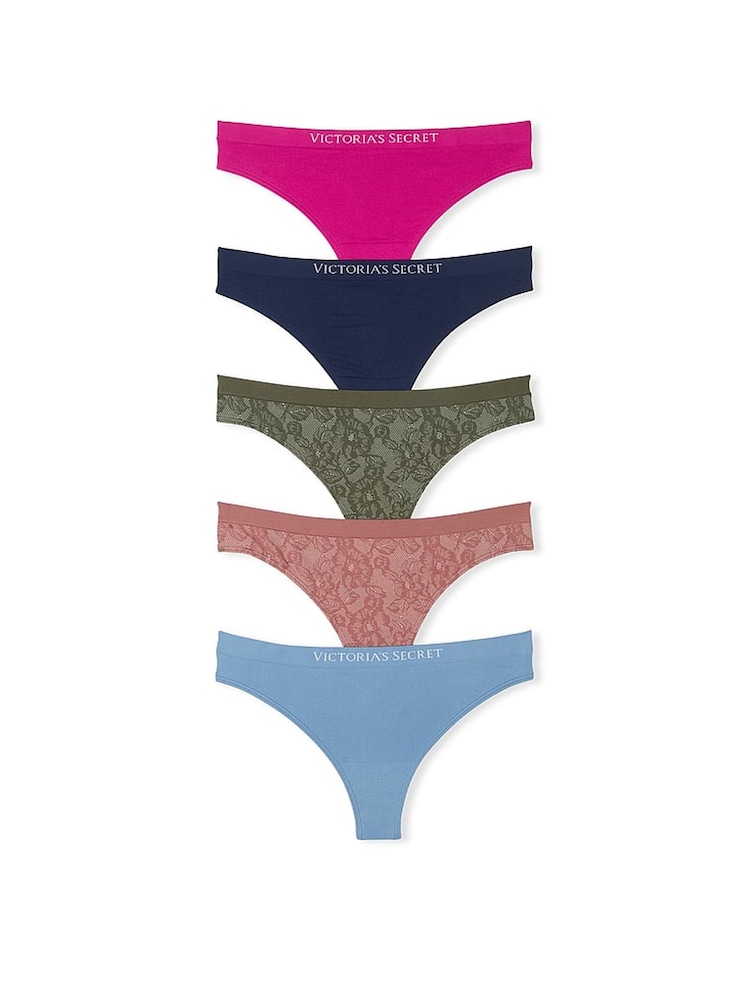 Roze/blauw/groen - Victoria's Secret set van 5 slips - Image 1 of 3