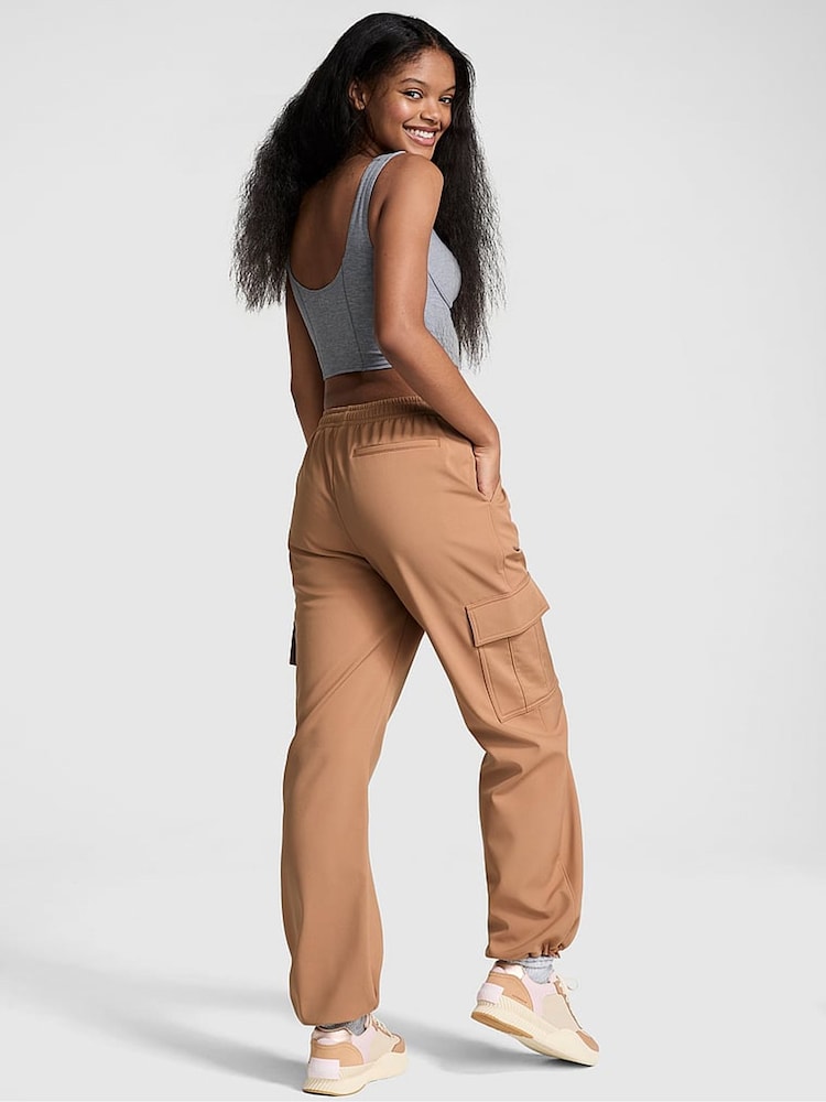 Victoria's Secret PINK Toffee Brown Fleece Cargo Trousers - Image 2 of 3