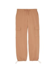 Victoria's Secret PINK Toffee Brown Fleece Cargo Trousers - Image 3 of 3