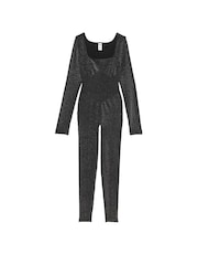 Victoria's Secret PINK Black Shine Seamless Square Neck Jumpsuit - Image 3 of 3