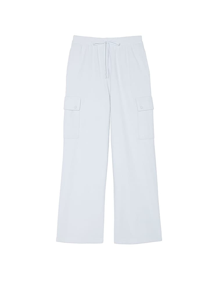 Victoria's Secret PINK Hydrangea Blue Fleece Wide Leg Cargo Joggers - Image 3 of 3