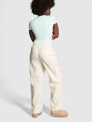 Victoria's Secret PINK White Shell Fleece Cargo Trousers - Image 3 of 3