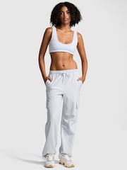 Victoria's Secret PINK Hydrangea Blue Fleece Cargo Trousers - Image 1 of 3
