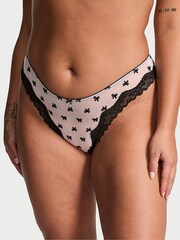 Victoria's Secret Purest Pink Bows Thong Knickers - Image 1 of 1