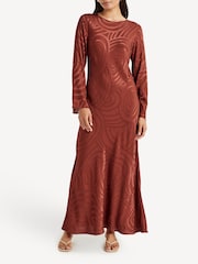 Rixo Red Alondra Whirlpool Jacquard Print Maxi Dress - Image 1 of 12
