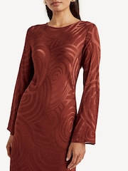 Rixo Red Alondra Whirlpool Jacquard Print Maxi Dress - Image 10 of 12