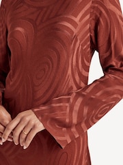 Rixo Red Alondra Whirlpool Jacquard Print Maxi Dress - Image 12 of 12