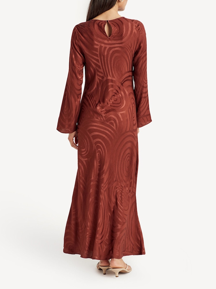Rixo Red Alondra Whirlpool Jacquard Print Maxi Dress - Image 2 of 12