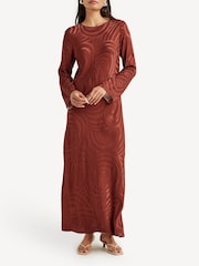 Rixo Red Alondra Whirlpool Jacquard Print Maxi Dress - Image 4 of 12