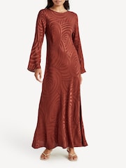 Rixo Red Alondra Whirlpool Jacquard Print Maxi Dress - Image 5 of 12