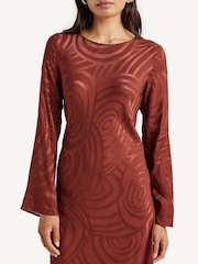 Rixo Red Alondra Whirlpool Jacquard Print Maxi Dress - Image 7 of 12