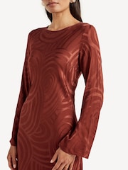 Rixo Red Alondra Whirlpool Jacquard Print Maxi Dress - Image 8 of 12
