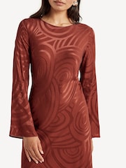 Rixo Red Alondra Whirlpool Jacquard Print Maxi Dress - Image 9 of 12