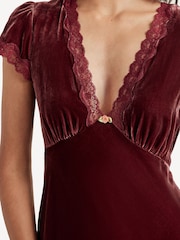 Rixo Red Clarice Velvet Midi Dress - Image 12 of 12