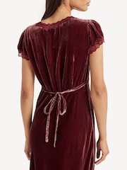 Rixo Red Clarice Velvet Midi Dress - Image 8 of 12