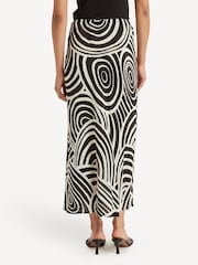 Rixo Black Ardith Whirlpool Print Midi Skirt - Image 2 of 4