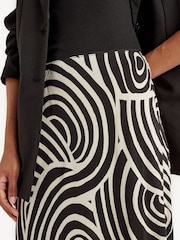 Rixo Black Ardith Whirlpool Print Midi Skirt - Image 3 of 4