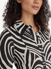 Rixo Black Maddison Whirlpool Midi Shirt Dress - Image 3 of 4