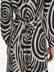 Rixo Black Maddison Whirlpool Midi Shirt Dress - Image 4 of 4