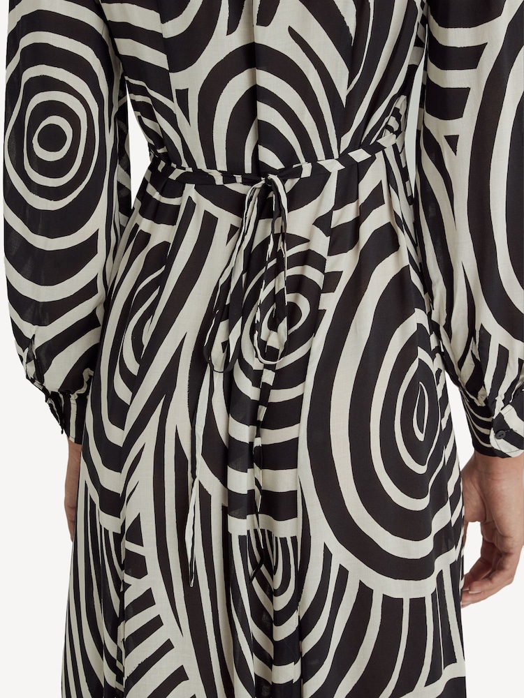 Rixo Black Maddison Whirlpool Midi Shirt Dress - Image 4 of 4
