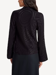 Rixo Black Wylder Whirlpool Jacquard Print Blouse - Image 2 of 4