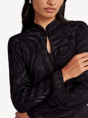 Rixo Black Wylder Whirlpool Jacquard Print Blouse - Image 4 of 4
