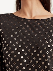 Rixo Black Ridley Shibori Gold Mini Dress - Image 4 of 4