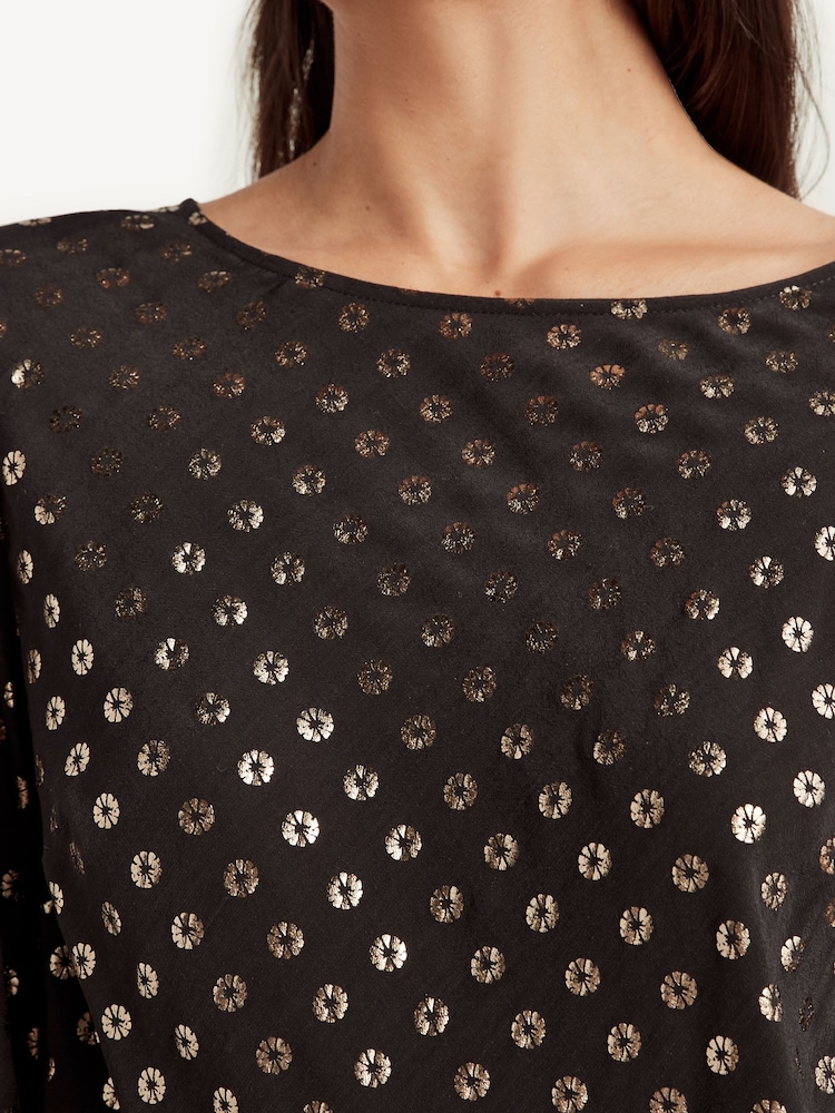 Rixo Black Ridley Shibori Gold Mini Dress - Image 4 of 4