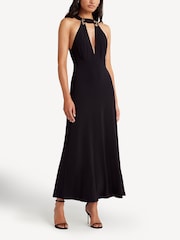 Rixo Black Eleanora Halter Neck Maxi Dress - Image 2 of 5