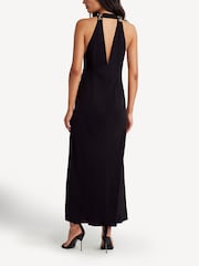 Rixo Black Eleanora Halter Neck Maxi Dress - Image 3 of 5