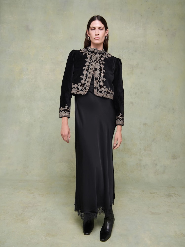 Rixo Black Denver Embroidery Jacket - Image 1 of 7