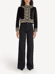 Rixo Black Denver Embroidery Jacket - Image 2 of 7