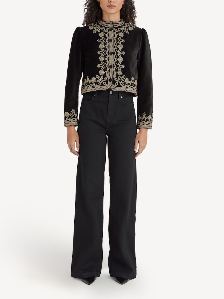Rixo Black Denver Embroidery Jacket - Image 2 of 7