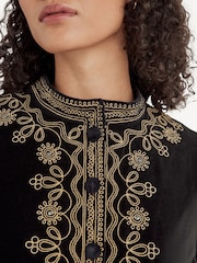 Rixo Black Denver Embroidery Jacket - Image 5 of 7
